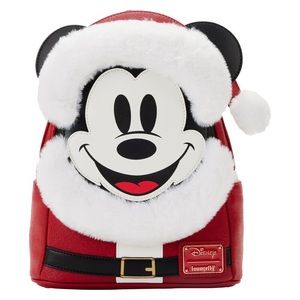 Santa Mickey Loungefly Mini Backpack